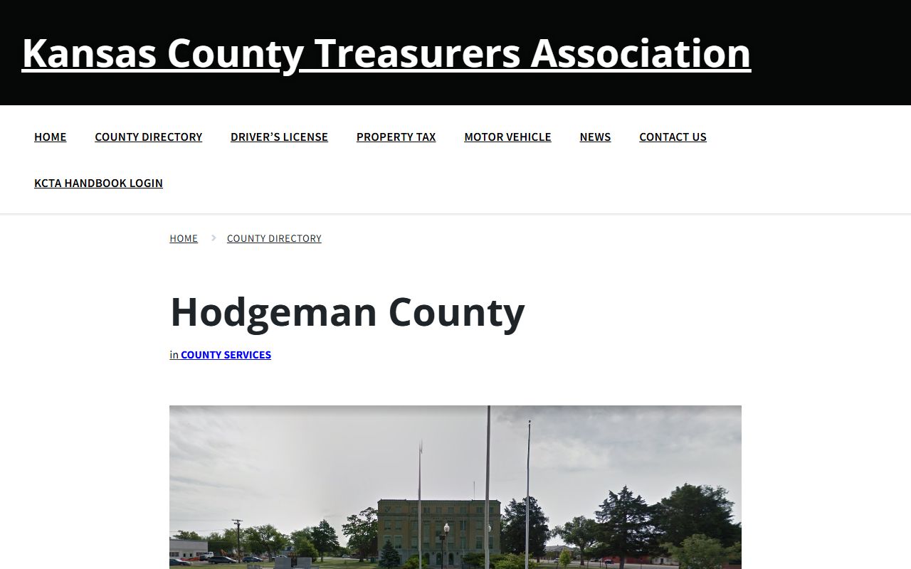 Hodgeman County Clerk of the District Court courthouse treasurer directory context