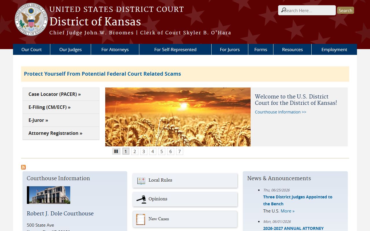 Hodgeman County District Court U.S. District Court for Kansas distinction