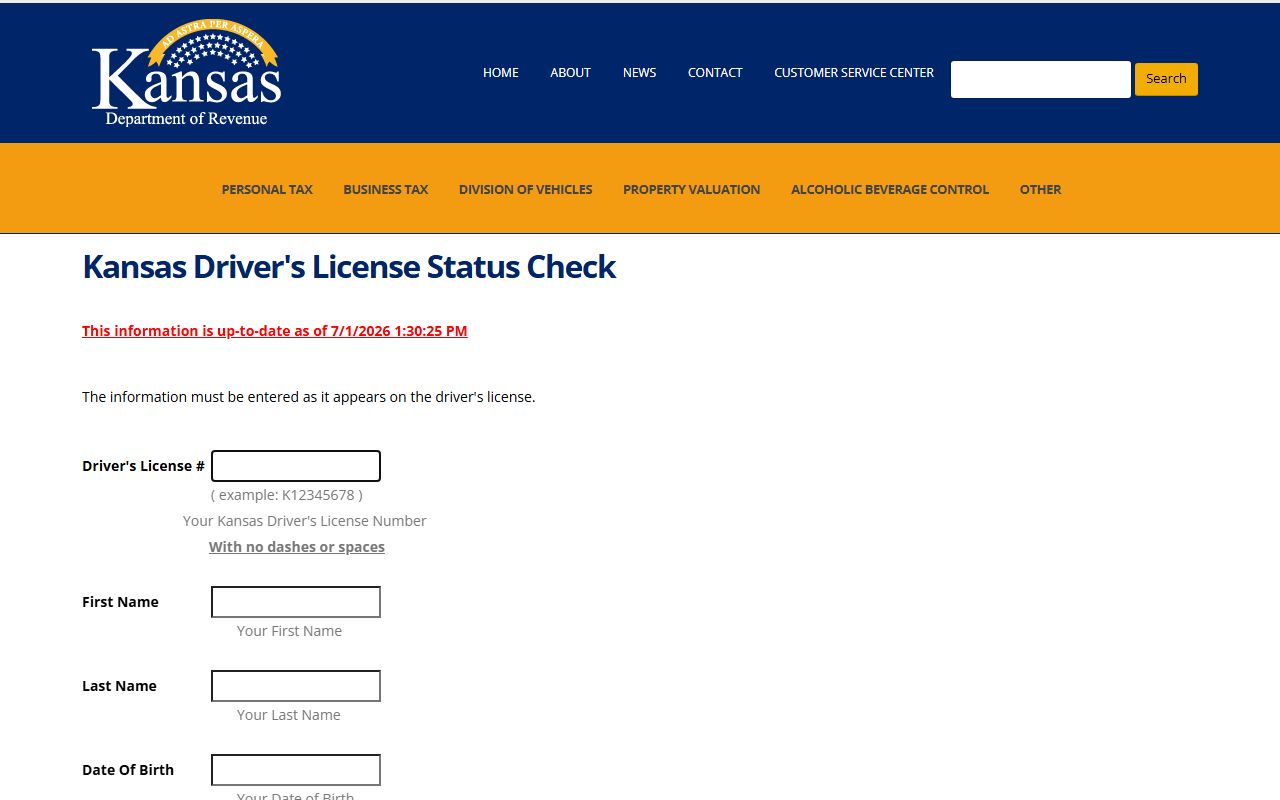 Hodgeman County traffic court records Kansas driver license status check